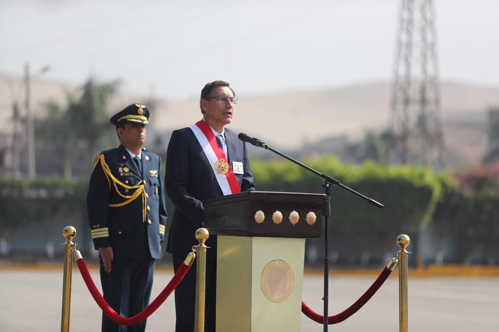El presidente Martín Vizcarra participa en la ceremonia por el aniversario 31 de la Policía Nacional, el pasado 6 de diciembre. (Foto: Presidencia Perú)