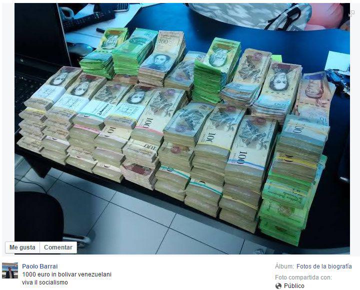 Italiano cambió euros en Venezuela y lo llenaron de billetes - 1