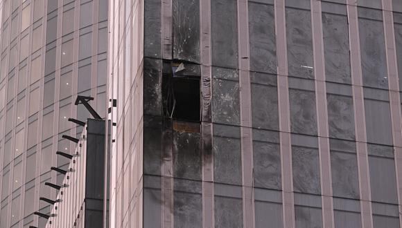 Esta foto muestra un edificio dañado del Centro Internacional de Negocios de Moscú (Ciudad de Moscú) luego de un ataque con drones en Moscú el 23 de agosto de 2023. (Foto: NATALIA KOLESNIKOVA / AFP)