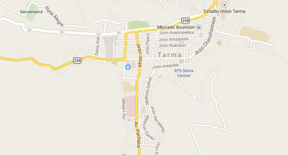 Accidente dejó dos muertos en Tarma. (Foto: Google Maps)