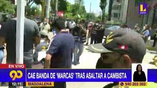 Magdalena: intervienen a cuatro delincuentes que asaltaban cambistas | VIDEO