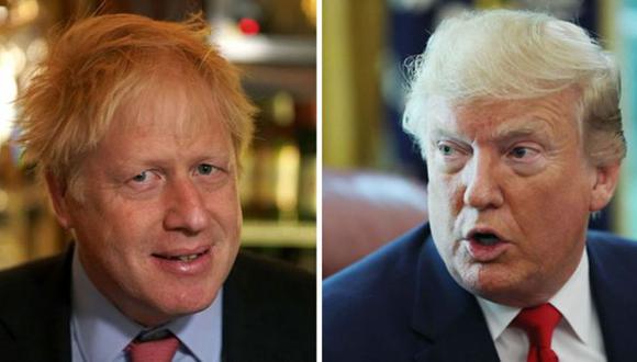 Las similitudes entre Boris Johnson y Donald Trump va más allá del amarillo chillón de sus cabellos. Foto: GETTY IMAGES, vía BBC Mundo