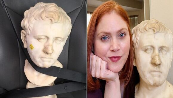 La increíble historia de Laura Young, quien compró un busto romano sin saber y su caso ha traspasado fronteras. | FOTO: Laura Young