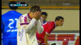 Martínez falló esta inmejorable acción de gol ante San Simón