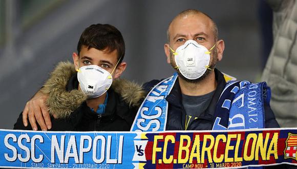 Así fue el caso del coronavirus en el Napoli vs. Barcelona por Champions League. (Foto: Agencias)