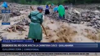 Desborde del río Sicre afecta la carretera Cusco - Quillabamba