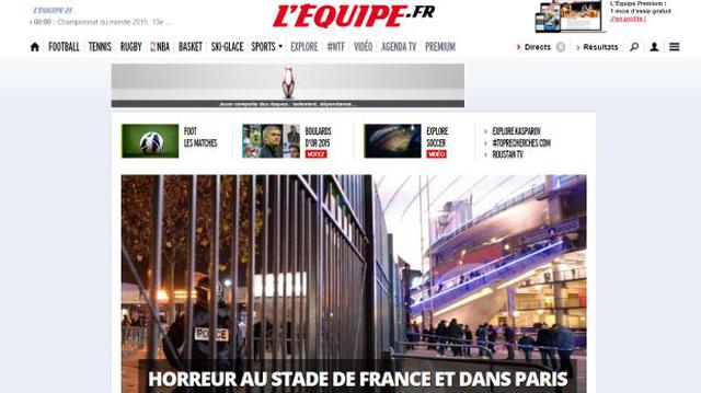 L'Equipe usa su portada para mostrar indignación por atentado - 3