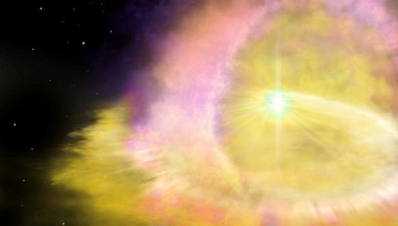 Representación de la Supernova SN2016aps. (Foto: EFE)