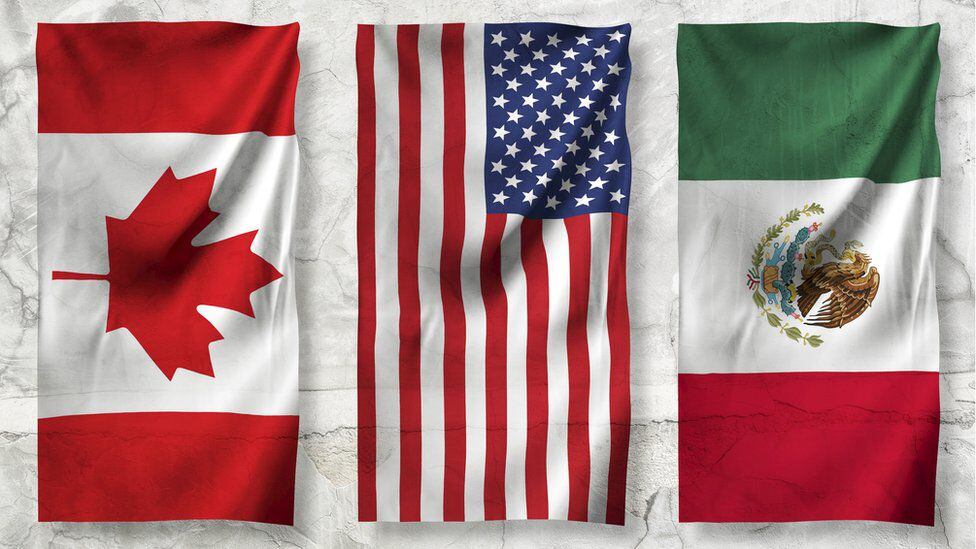 Canada, the US and Mexico share the T-MEC, a free trade agreement that in July 2020 replaced Nafta.  (GETTY IMAGES).