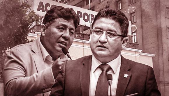 Raúl Doroteo y Juan Carlos Mori, congresistas de Acción Popular sindicados por Karelim López como 'Los Niños' del presidente Pedro Castillo, estuvieron en Palacio de Gobierno y sedes de ministerios. (Composición: El Comercio)