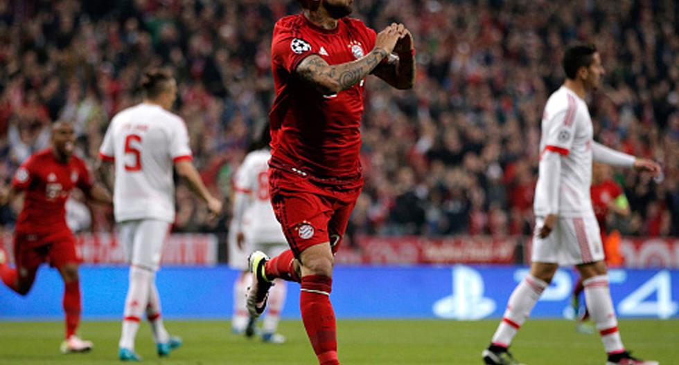 Arturo Vidal marcó el 1-0 para el Bayern Munich ante el Benfica por Champions League | Foto: Getty Images