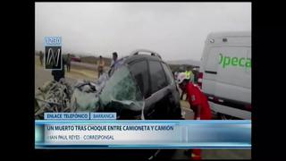Áncash: un muerto y un herido dejó choque de camioneta contra camión en Huarmey |  VIDEO 