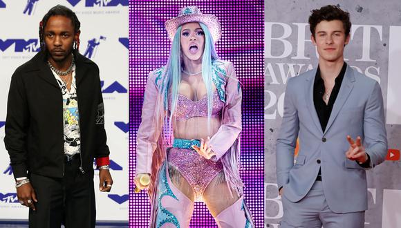 iHeartRadio Music Awards 2019. Kendrick Lamar, Cardi B y Shawn Mendes. (Foto: Agencia)