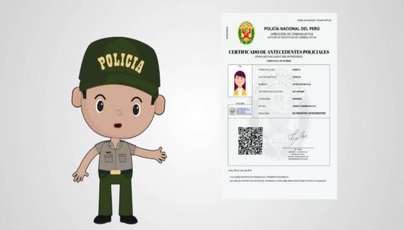 La PNP expide este certificado de manera virtual para uso exclusivo en el Perú, mediante su página web institucional.