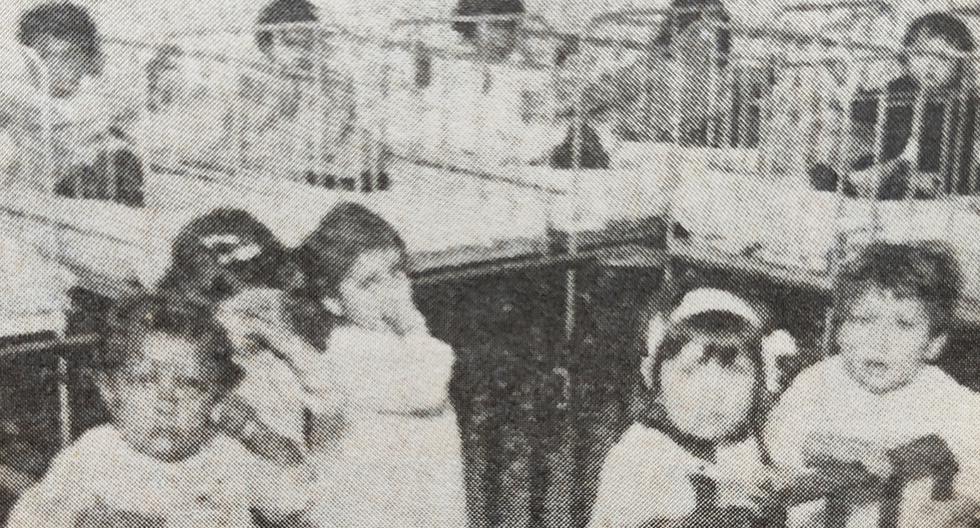 En la imagen, menores del "Hospicio de Huérfanos Lactantes", ubicado en la plaza de la Recoleta (hoy plaza Francia). Ellos se beneficiaron directamente del programa "La Gota de Leche" en 1913. (Foto: GEC Archivo Histórico)