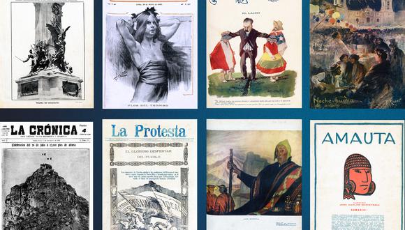 Portadas de algunas de las publicaciones que nacieron en las postrimerías del siglo XIX y en las primeras décadas del siglo XX.