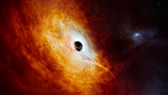 Interpretación artística de un agujero negro presentado por el Observatorio Europeo Austral.