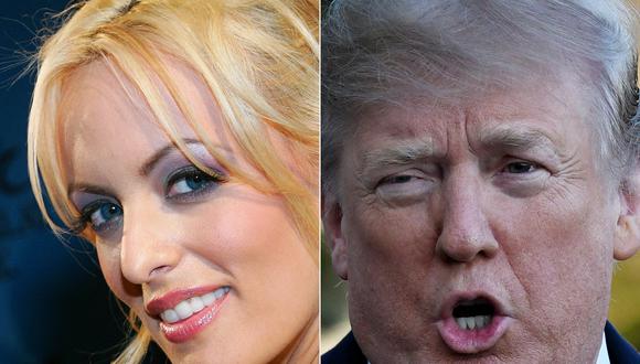Donald Trump irá a juicio por el caso de pagos a la actriz de cine para adultos Stormy Daniels. (Ethan Miller y Olivier Douliery / AFP).