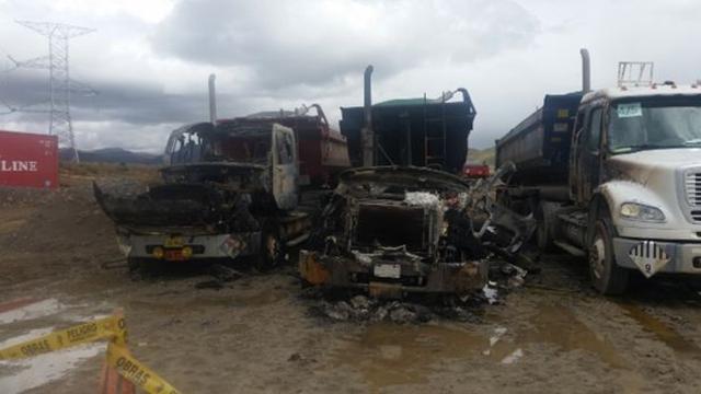 Cusco: investigan incendio de camiones en minera Hudbay - 1