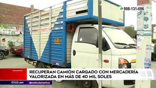 SJM: recuperan camión con mercadería valorizada en más de S/ 40.000 | VIDEO