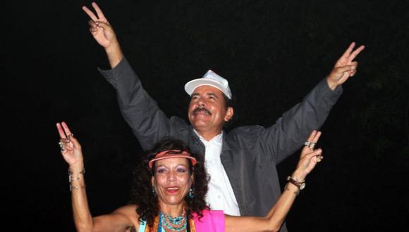 Daniel Ortega y su esposa y vicepresidenta de Nicaragua Rosario Murillo. (Getty Images).