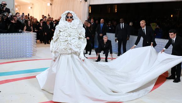 Rihanna fue la última invitada en llegar a la Met Gala. (Foto: Getty Images)