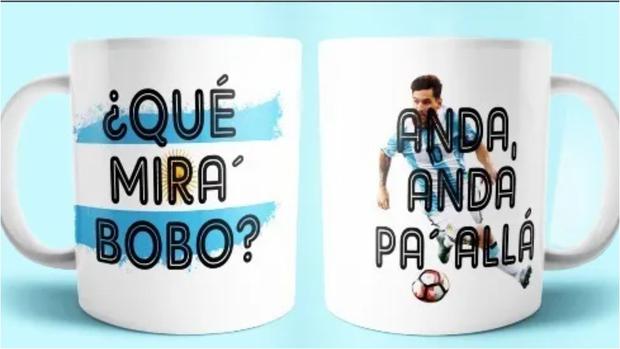 More models of cups with the phrase of Lionel Messi.  (Photo: Free Market)