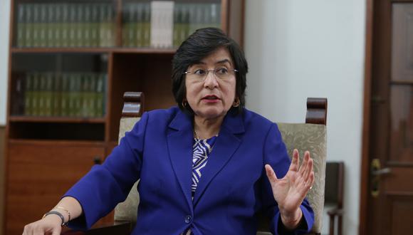 "Desde ya manifiesto mi discrepancia con este pronunciamiento, pero igual hay que acatar porque ha sido asumido, por la mayoría, del Tribunal Constitucional", señaló la presidenta del Tribunal Constitucional, Marianella Ledesma. (Foto: GEC)