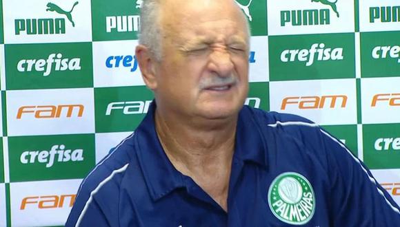 Tras el duelo entre Palmeiras y Red Bull Brasil por el Torneo Paulista, Luiz Felipe Scolari brindó conferencia de prensa. Sin embargo, no la pudo terminar por molestias estomacales (Foto: captura de pantalla)