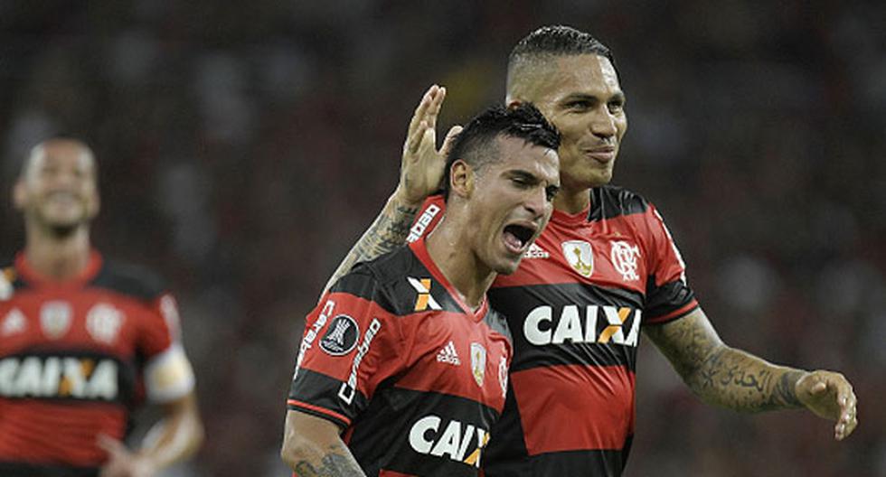 Miguel Trauco anotó el tercer gol del Flamengo en Copa Libertadores | Foto: Getty