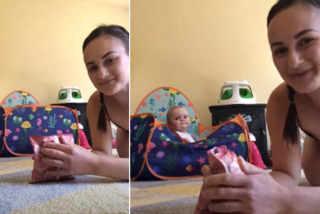 La bebé tuvo una conducta que generó ternura y risas en los usuarios. (YouTube: ViralHog)