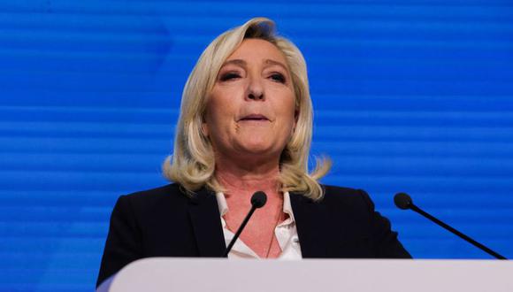 Marine Le Pen, líder del partido francés de extrema derecha Agrupación Nacional (Rassemblement National) y candidata a las elecciones presidenciales francesas de 2022, en París, Francia.
