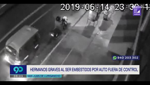 El accidente ocurrió en la cuadra 10 de la avenida Las Flores en San Juan de Lurigancho (Captura: Latina)