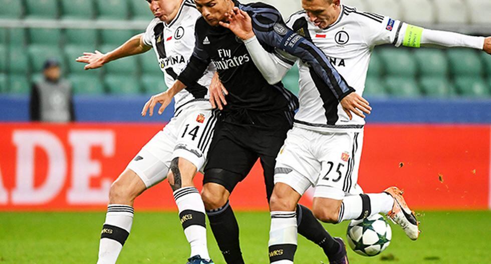 Real Madrid terminó sufriendo al final y solo pudo empatar 3-3 ante un aguerrido Legia Varsovia, que se olvidó que enfrentaba al monarca de la Champions League. (Foto: EFE)