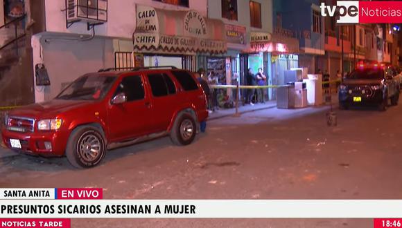 Sicarios matan a balazos a ocupantes de camioneta en una calle de Ate. (Foto: TV Perú Noticias)