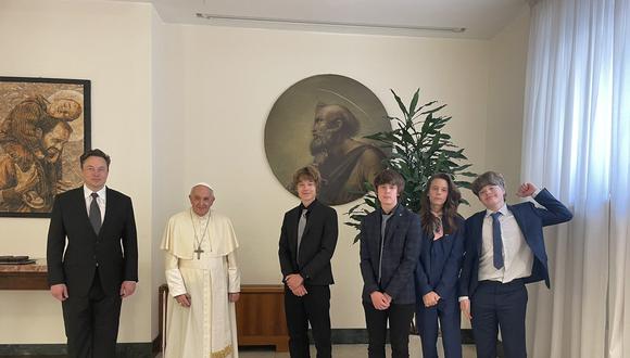 Elon Musk se reunió con el papa Francisco. (Foto: @elonmusk en Twitter)