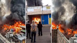 Ate: imágenes inéditas del incendio en taller de buses interprovinciales