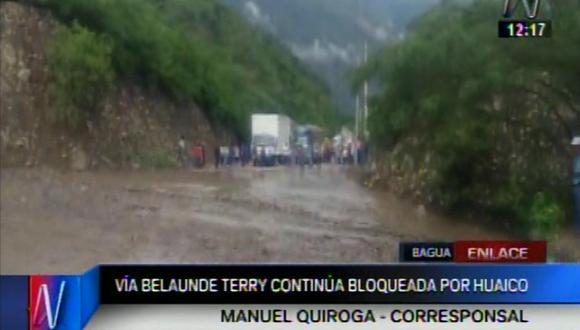 Bagua: carretera Belaunde Terry continúa bloqueada por huaicos