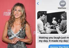 Jennifer Aniston recordó a Matthew Perry con emotivo post y la captura de un mensaje de texto