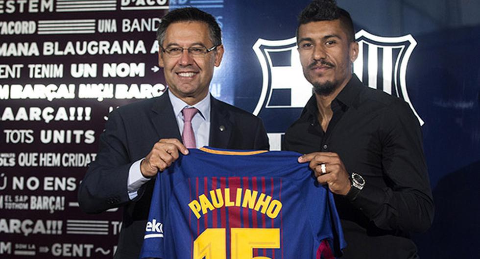 Paulinho y la cantidad de camisetas que vendió desde que llegó al Barcelona. (Foto: EFE)