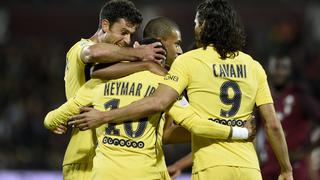PSG goleó 5-1 a Metz con goles de Cavani, Neymar y Mbappé