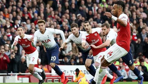 Pierre Emerick Aubameyang anotó el 1-0 en el Arsenal vs. Tottenham en el marco de la fecha 14 de la Premier League. El duelo se desarrolló en el Emirates Stadium (Foto: YouTube)