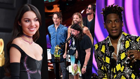 Olivia Rodrigo, Foo Fighters y Jon Batiste; algunos de los primeros ganadores de los Premios Grammy 2022. Fotos: AFP.