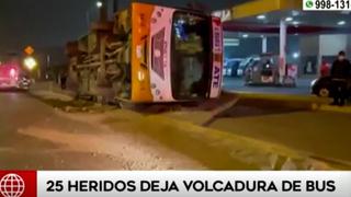 Huachipa: al menos 25 heridos dejó el despiste de un bus en el kilómetro 8,5 de la carretera Ramiro Prialé | VIDEO