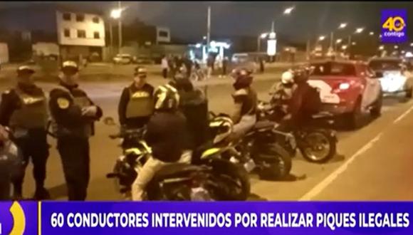 Más de 60 conductores intervenidos por hacer piques ilegales en la avenida Canta Callao, en SMP | Captura / Latina TV