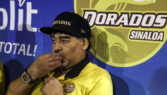 Diego Maradona y su estreno en la temporada 2019 de la Liga de Ascenso MX con el Dorados de Sinaloa será ante el Celaya. (Foto: AFP)