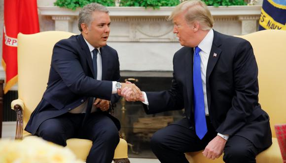 Donald Trump recibe en la Casa Blanca al presidente de Colombia Iván Duque para hablar sobre la crisis en Venezuela. (Reuters).