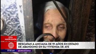 Ate: policía rescata a anciana de 91 años abandonada por segunda vez por su familia