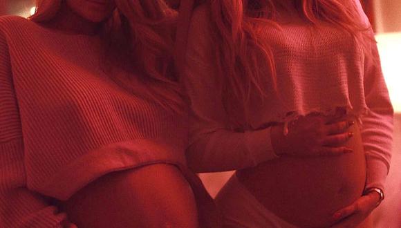 Kylie Jenner y Khloé Kardashian posan juntas embarazadas. (Foto: Instagram)