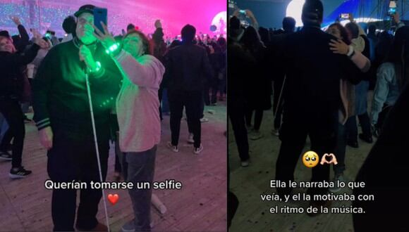 Un hombre con discapacidad visual protagonizó un emotivo baile junto a su pareja en el primer concierto que Coldplay brindó en Lima. (Foto: TikTok/cele.sor).